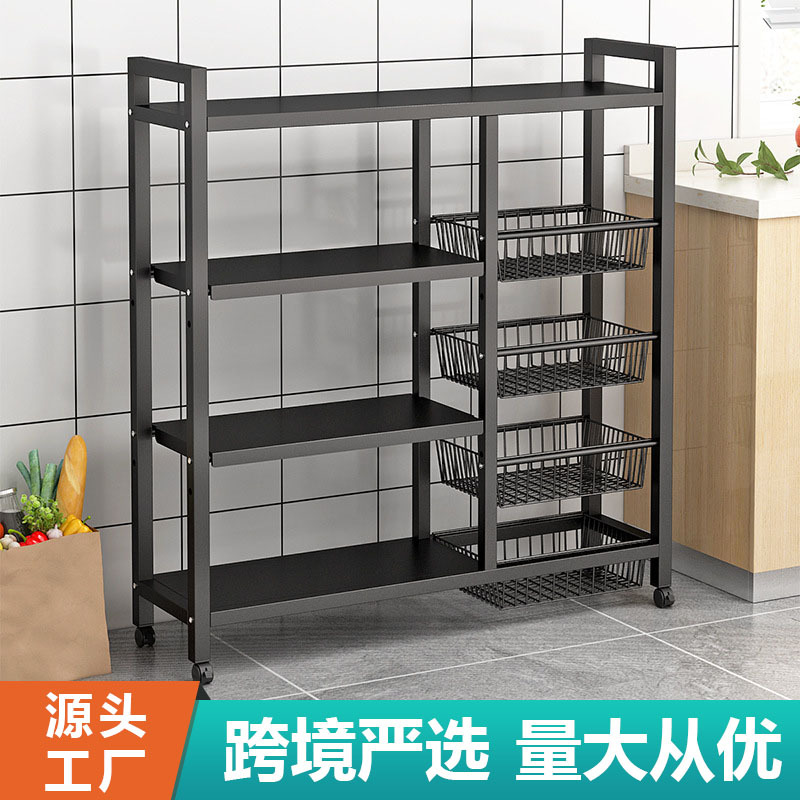 キッチン棚、床から天井までの多層家庭用果物と野菜のバスケット収納ラック、スナック収納ラック