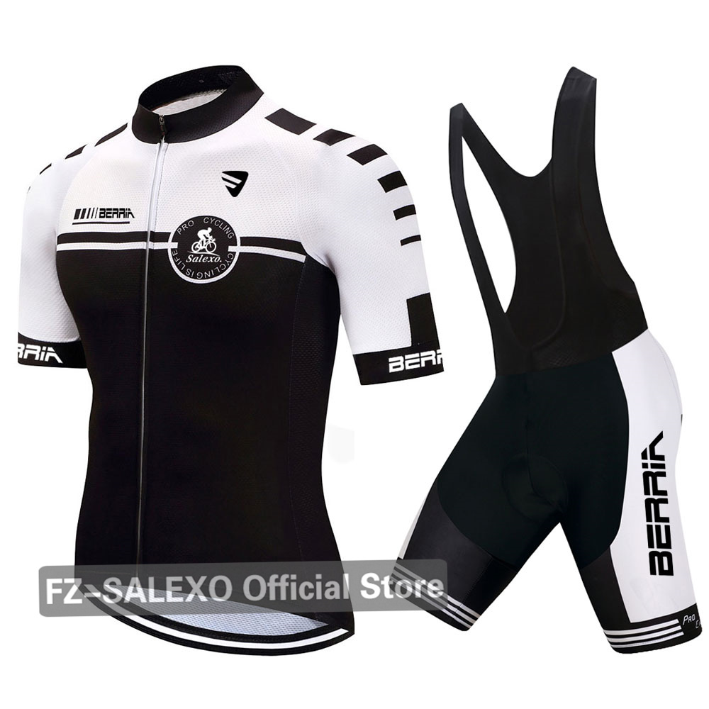 BERRIA サイクリングジャージセット男夏 Ropa Ciclismo ロードバイクシャツスーツ通気性自転車ビブショーツ MTB 着用マイヨキュロット