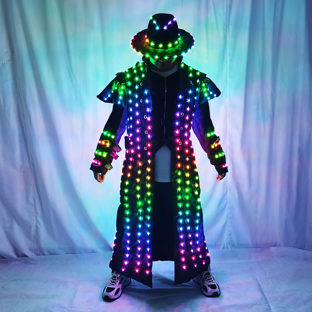 ステージパーティー装飾パーティーファンシードレス LED ダンスロボット発光衣装スーツ絶賛光るパフォーマンス服着用