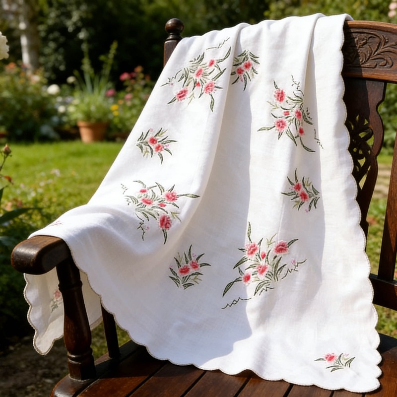 輸出フランスレトロ刺繍テーブルクロスハンドプッシュ刺繍アメリカン牧歌多目的綿布約 80 センチメートル