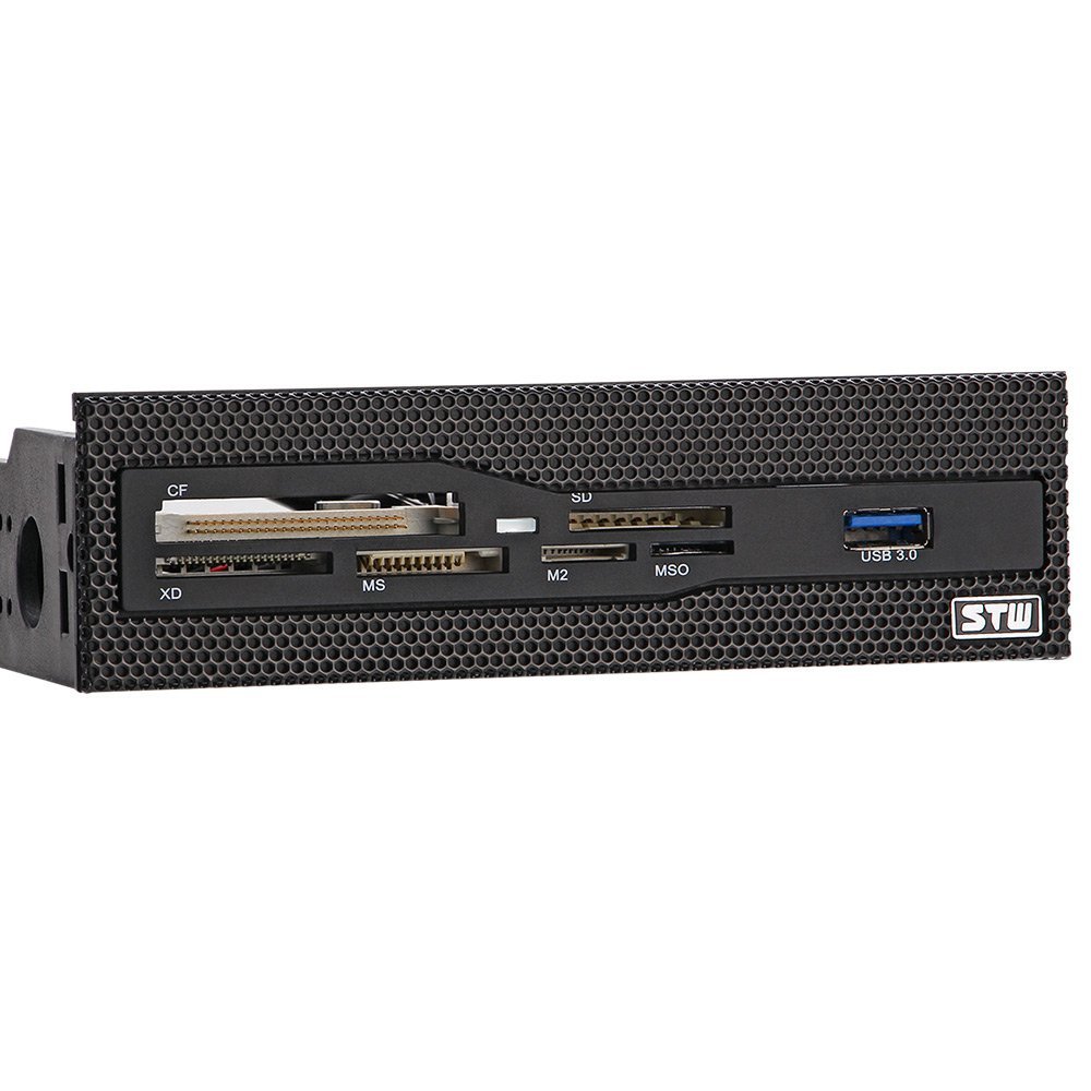 PC 5.25インチベイメッシュオールインワンUSBフロントパネルCF/XD/MS/M2/SD/TF内蔵USB 2.0カードリーダーUSBフラッシュメモリ、USB 3.0ポート×1
