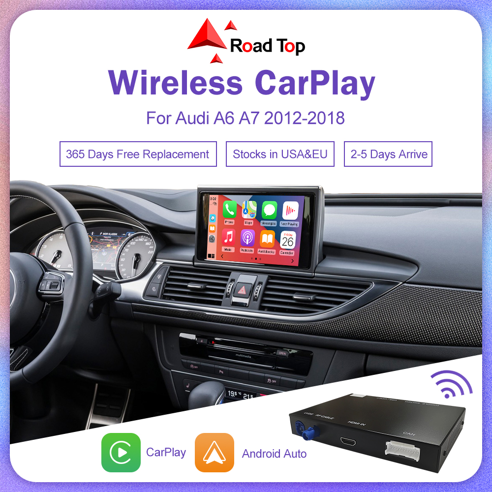 ワイヤレス CarPlay アウディ A6 A7 2012-2018 用、Android 自動インターフェイスミラーリンク AirPlay Bluetooth リアカメラ carplay 付き