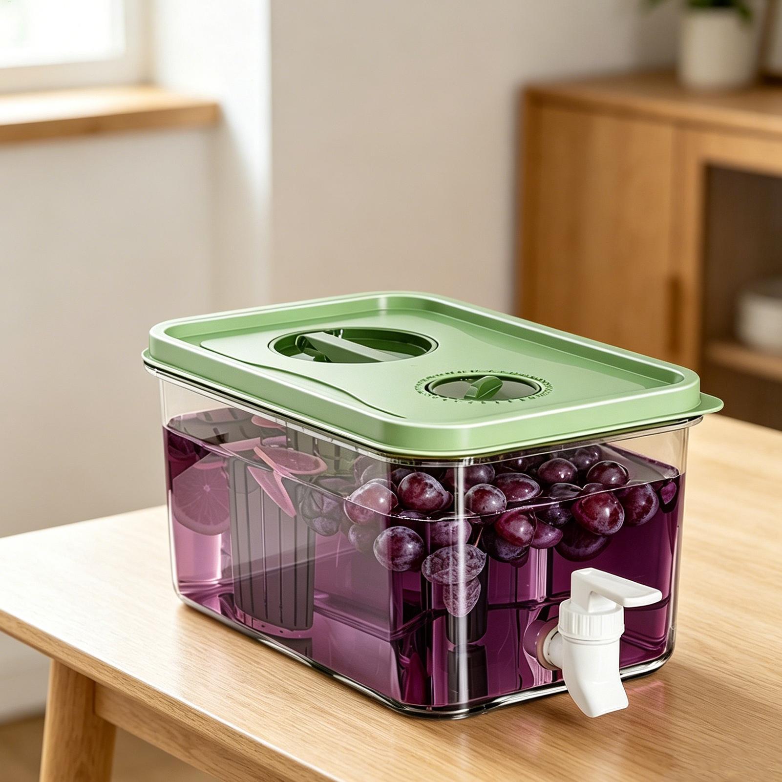冷蔵庫用ドリンクディスペンサー 2.8L 水容器 栓付きドリンクディスペンサー 冷蔵庫 パントリー パーティー カウンタートップ ホームキッチン用