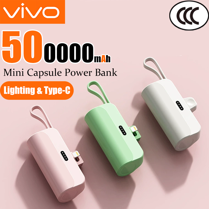 VIVO 500000mAh ミニパワーバンク急速充電ポータブル充電器 22.5 ワット照明 Type-c iPhone Huawei 社緊急外部バッテリー用