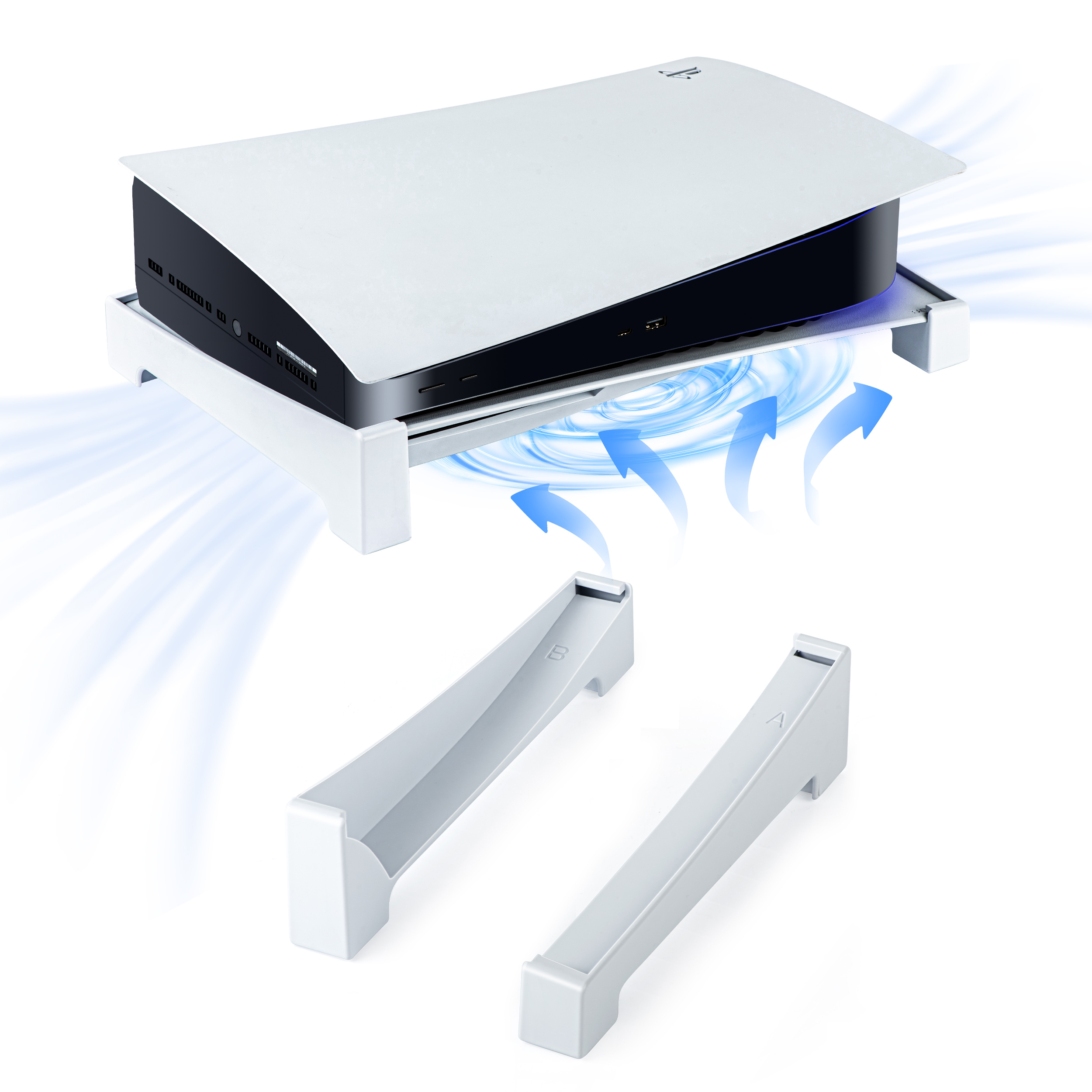 PS5 コンソール用デスクトップブラケット水平ゲームコンソール冷却ベーススタンド PlayStation 5 ディスク用