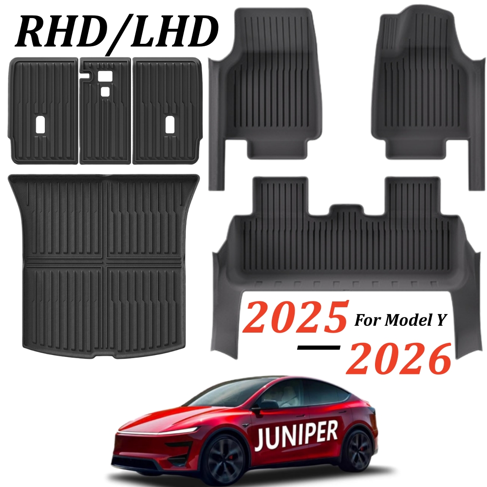 ドア敷居保護ストリップ付きフロアマット テスラ モデル Y ジュニパー 2025 2026 全天候型フロアライナー トランクマット バックレストマット