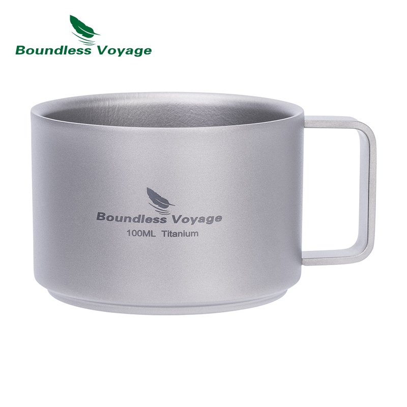 Boundless Voyage チタン二重壁コーヒーカップ ミニ キャンプ マグ 100m Ti3085D