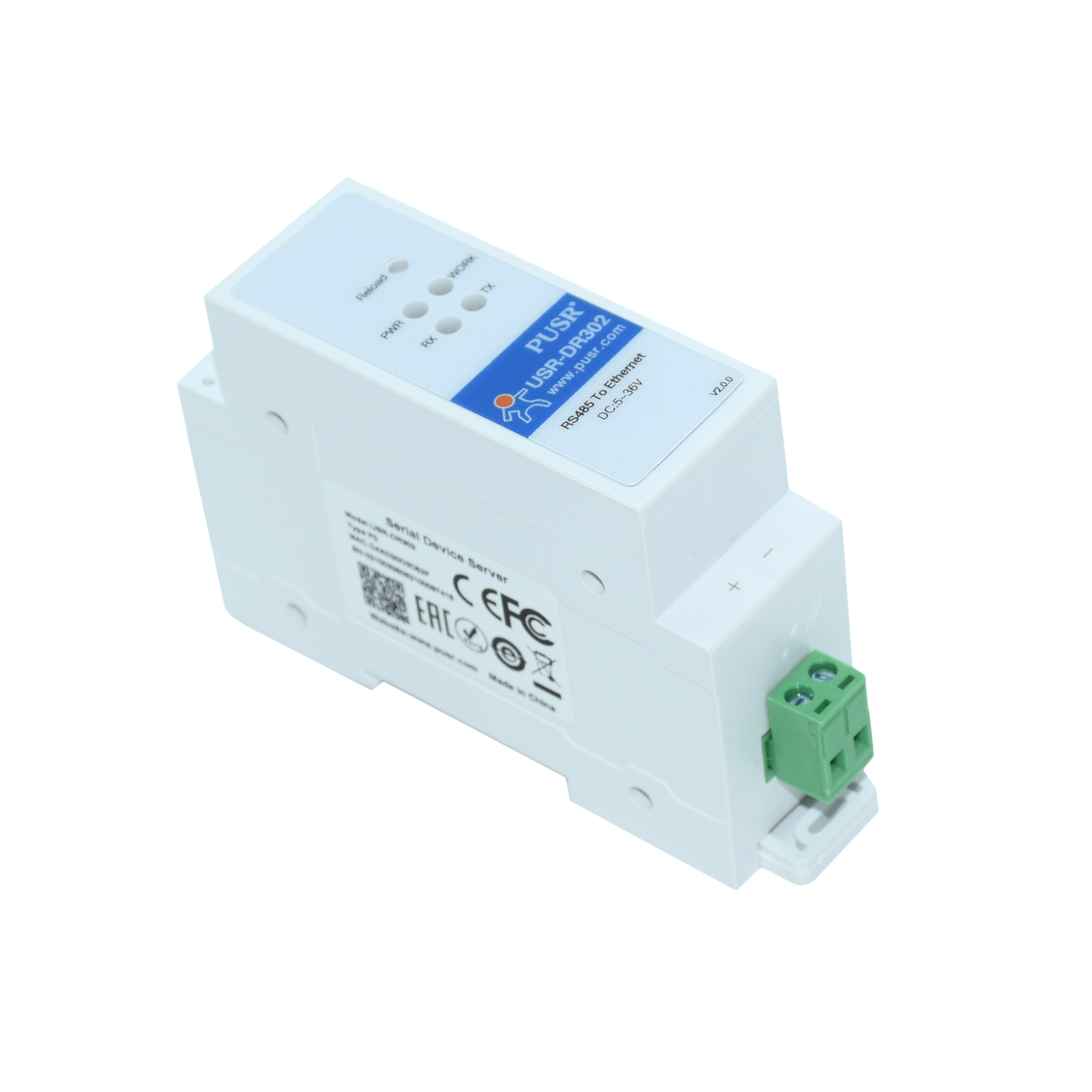 DIN レール RS485 シリアル ポートからイーサネット コンバータ サーバー IOT デバイス USR-DR302 サポート Modbus