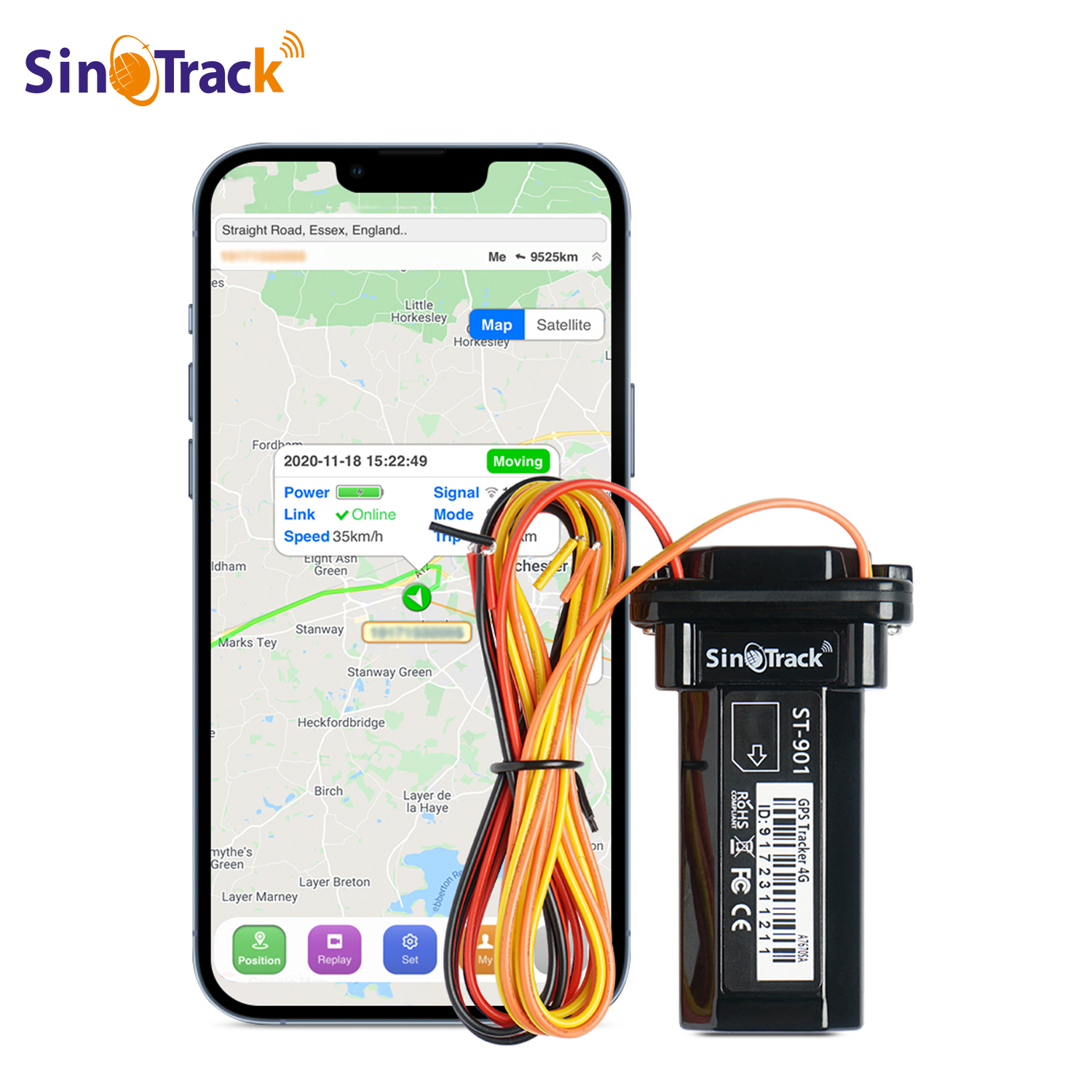 ミニ防水 ST-901 4PIN ケーブルリレー付きリモコン内蔵バッテリー GSM 901L GPS トラッカー車オートバイ車両用