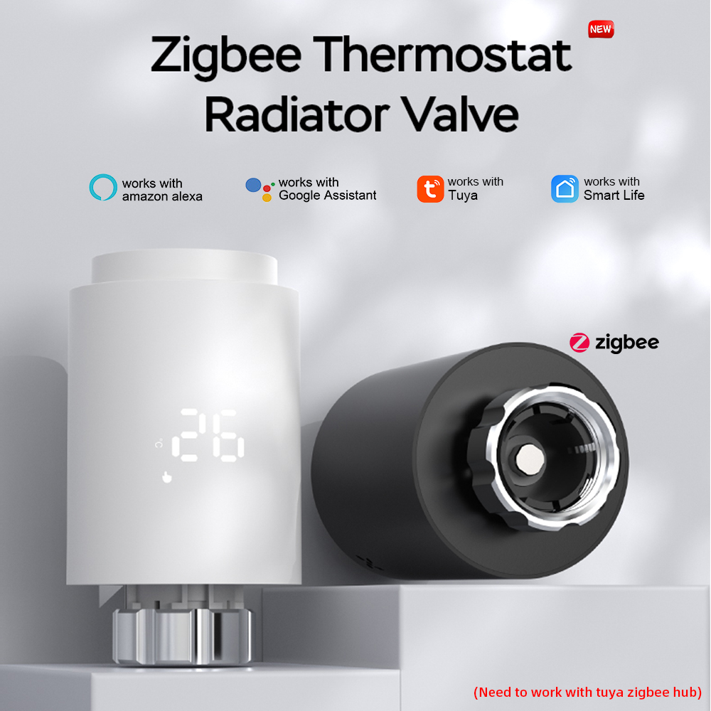 Tuya ZigBee3.0 TRV ラジエーター アクチュエーター バルブ、スマート プログラマブル サーモスタット温度コントローラー サポート Alexa Google ホーム