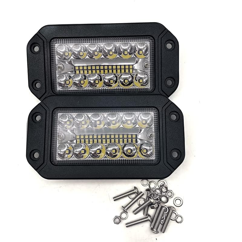 2 個 6 インチフラッシュマウント LED ワークライトポッドスポットフラッドビーム駆動ランプ 12V 78W