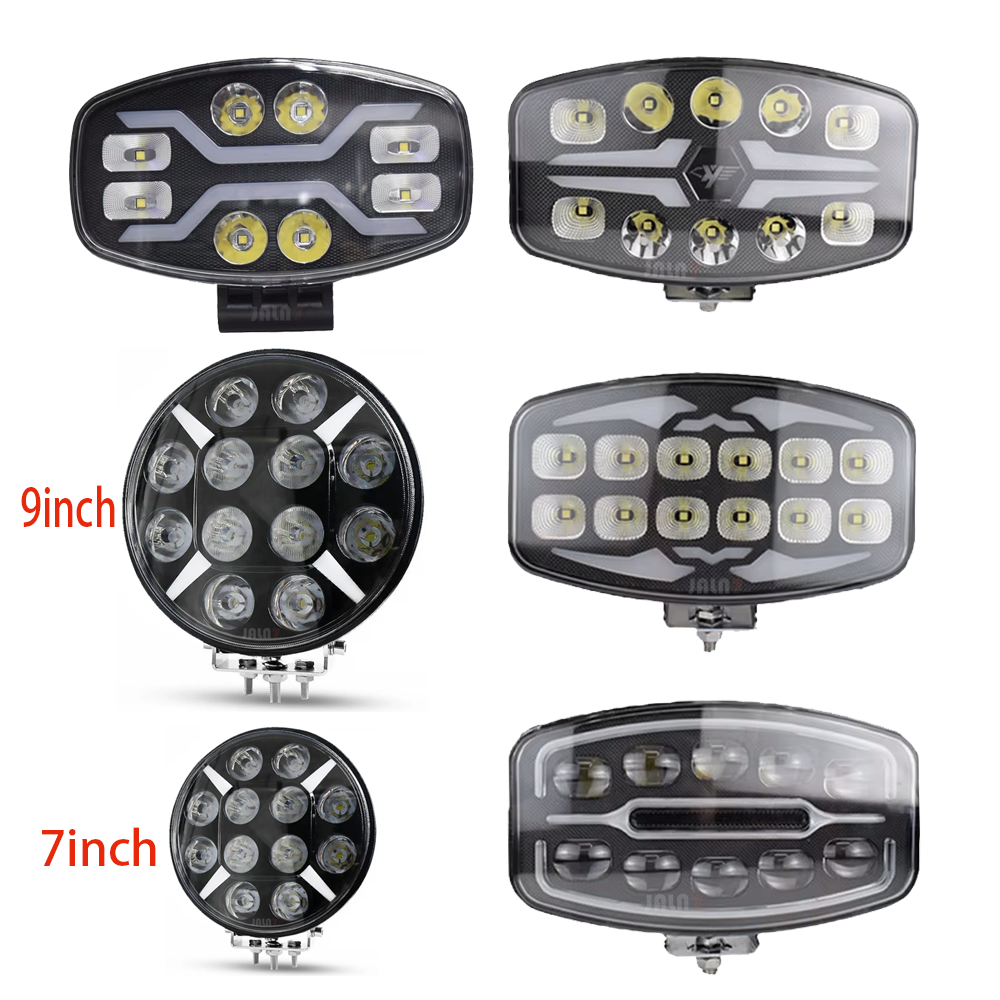 JALN7 LED ライト 7 "9" トラック MAN Scani オフロードスポットライトヘッドライトオフロード使用 LED ワークライト DRL ホワイトターニングイエロー 12V24V