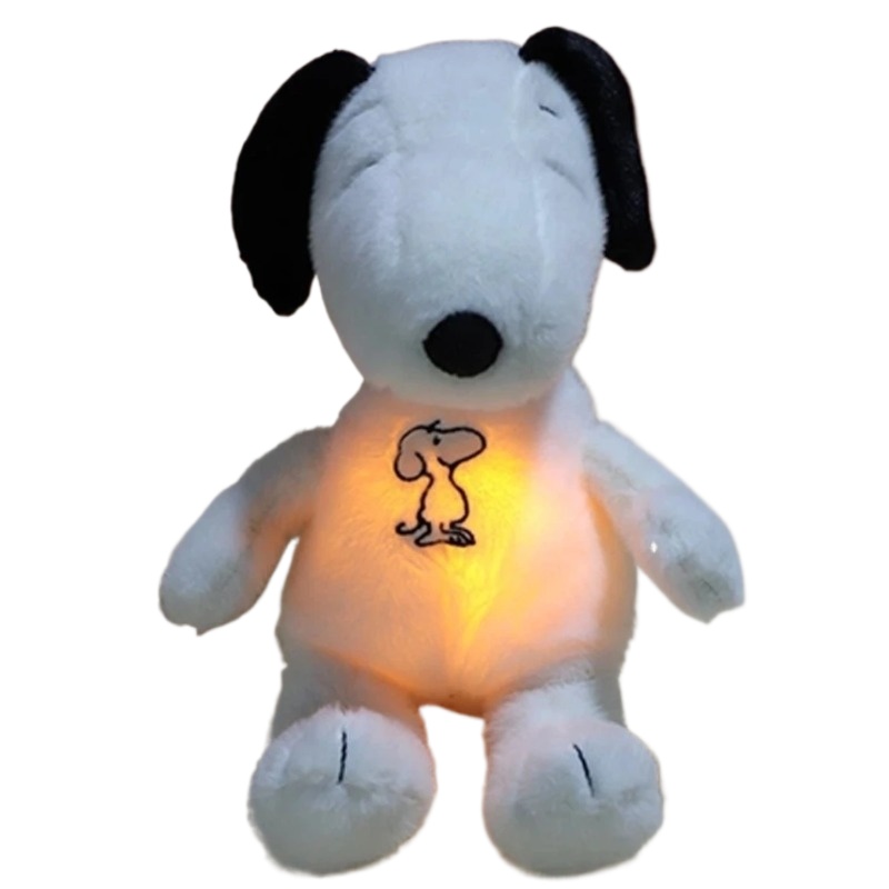 2026 新しい呼吸なだめるスヌーピー白犬ぬいぐるみ睡眠コンパニオン音楽と光人形感覚ぬいぐるみキッズギフト