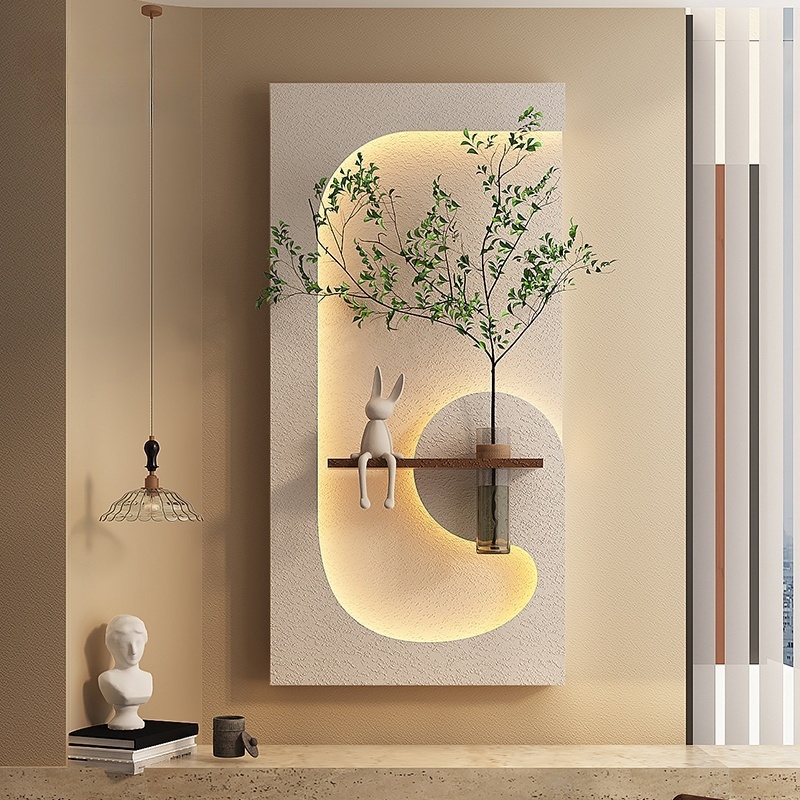 玄関装飾 LED ウォールランプ緑の植物の廊下廊下モダンな吊り絵画ハイエンドのリビングルームクリエイティブ壁画ライト