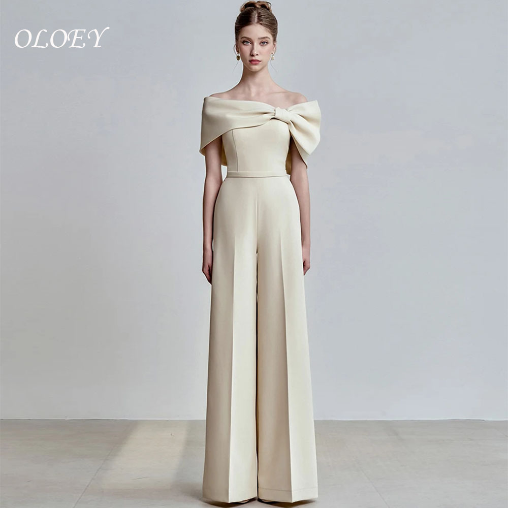 OLOEY オフショルダー女性ジャンプスーツエレガントなイブニングドレス女性のウェディングパーティー衣装カスタマイズされたフォーマルな機会のゲスト衣装