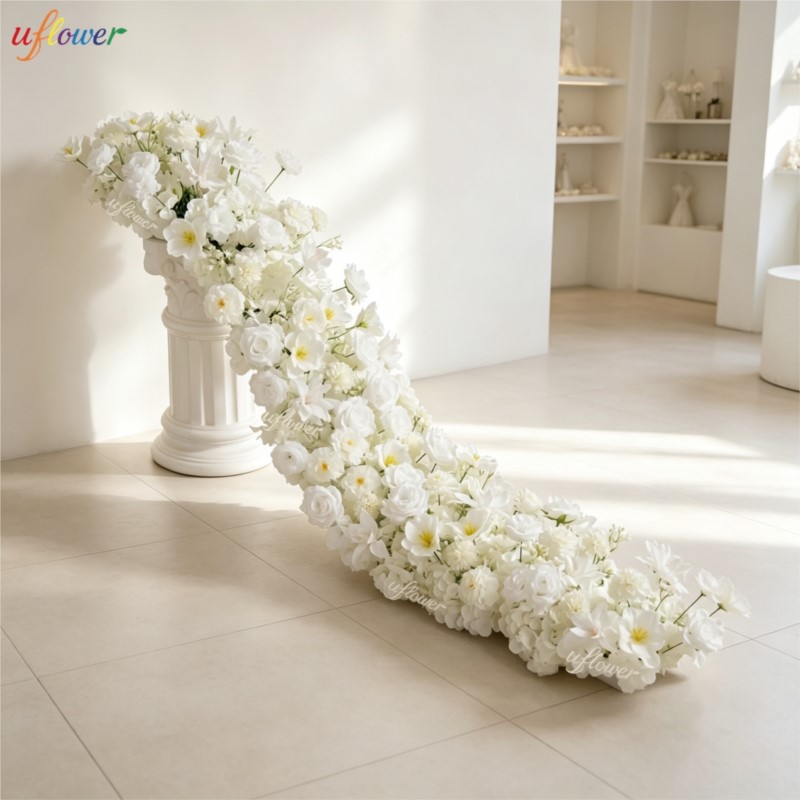 Uflower 2 メートル白屋外結婚式の装飾造花シルクユリアジサイバラフラワーアレンジメント家の装飾