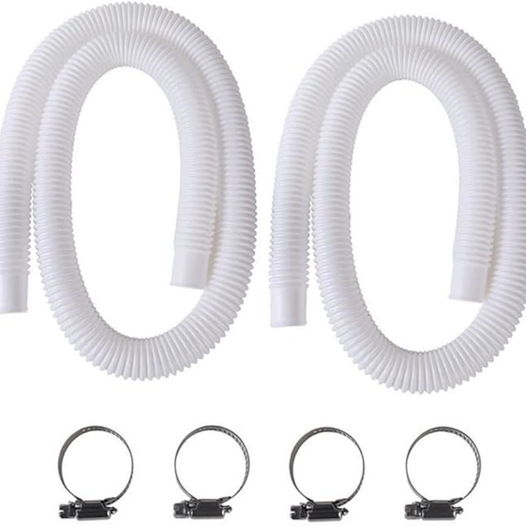 地上32mmプールホース、2パック150cm/59インチ交換用プールポンプホース、Intex 330、530と互換性あり