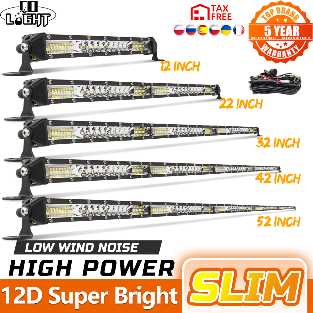 CO LIGHT 12 "-52" オフロード LED バー スポットフラッド LED ライトバー/ワークライト トラック 4X4 UAZ 4WD ATV 車 Barra LED ドライビングフォグライト用