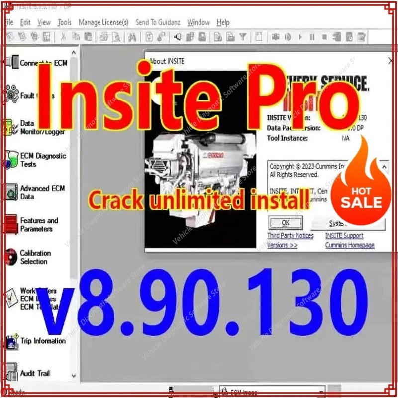 カミンズ Insite8.9.130 PRO と Keygen エンジン診断ソフトウェア障害コード エンジン診断テスト調整編集削除 ECM