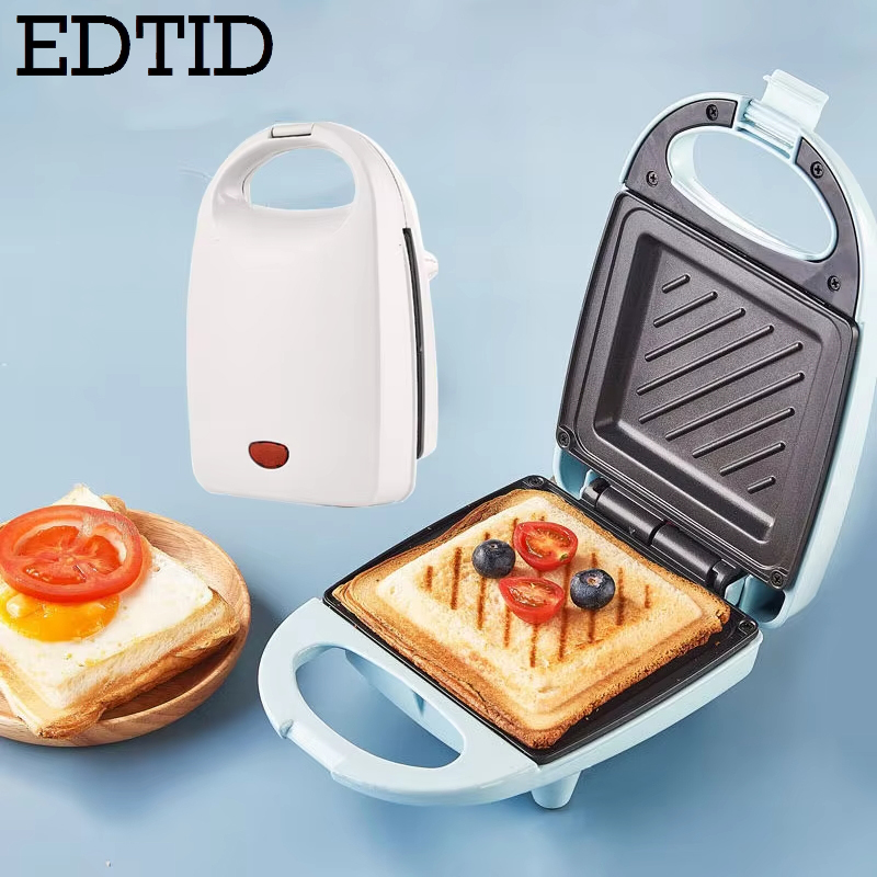 EDTID 電気サンドイッチメーカー ミニ軽食パンマフィン朝食マシン卵オムレツベーキングパンパニーニグリルヒーターオーブン EU