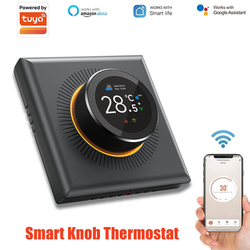 WiFi スマートノブサーモスタット床暖房水ガスボイラーホームルームプログラマブル温度コントローラー Tuya Alexa Google ホーム