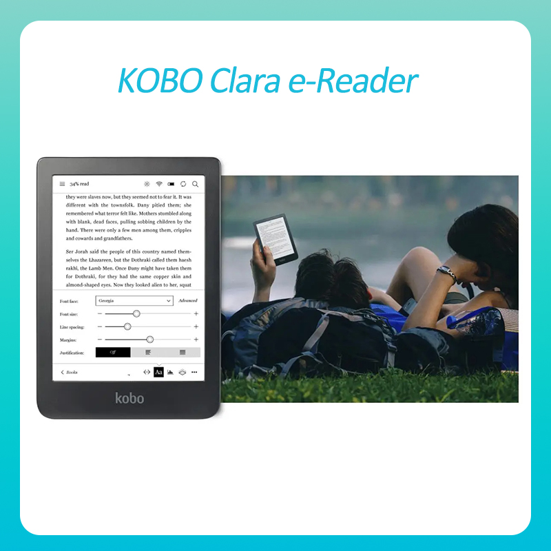 中古 KOBO Clara HD Kobo 電子ブック ComfortLight PRO 電子リーダー 300PPI 電子インク 1072x1448 電子書籍リーダー 8G/16G/32G カルタ電子ブック
