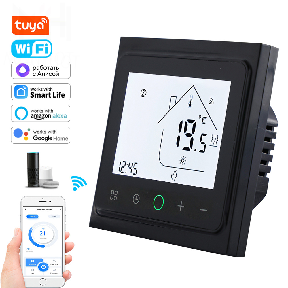 Tuya Smart WiFi Thermostat Touch Screen LCD Display for Electric Floor Heating Water/Gas Boiler Temperature APPRemote Controller