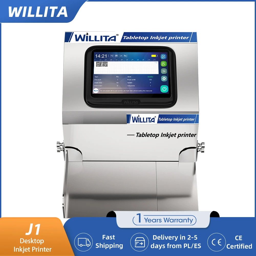 WILLITA J1 自動静的コーディングマシン、5 インチ容量性スクリーン付きオールステンレススチールデスクトップスマートプリンター EU に在庫あり