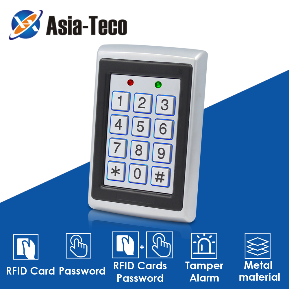 RFID メタルアクセス制御 EM カードリーダーキーパッド 2000 ユーザー 125KHz カードリーダーキーパッドキーフォブスタンドアロンドアアクセスコントローラ
