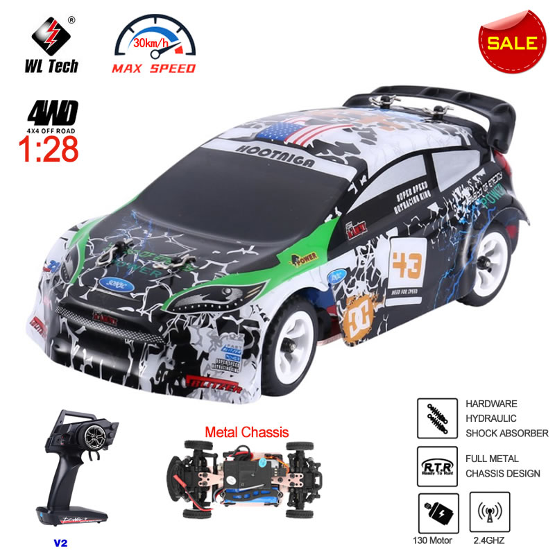 WLtoys K989 1:28 4WD 2.4 グラムミニ RC レーシングカー高速オフロードリモートコントロールドリフトおもちゃ合金車両子供のためのギフト