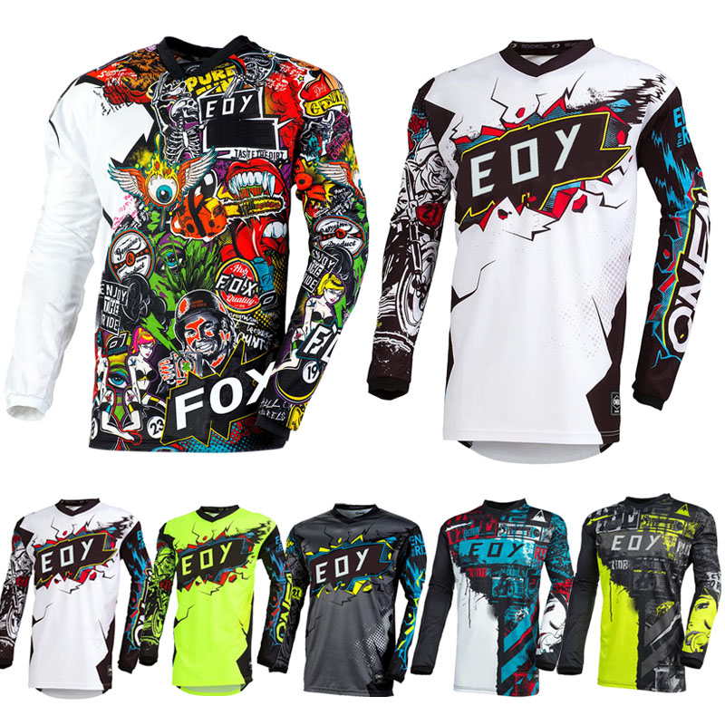 男性の長袖モトクロスサイクリングジャージ Eoy ダウンヒルマウンテンバイク MTB シャツオフロード DH オートバイエンデューロ服
