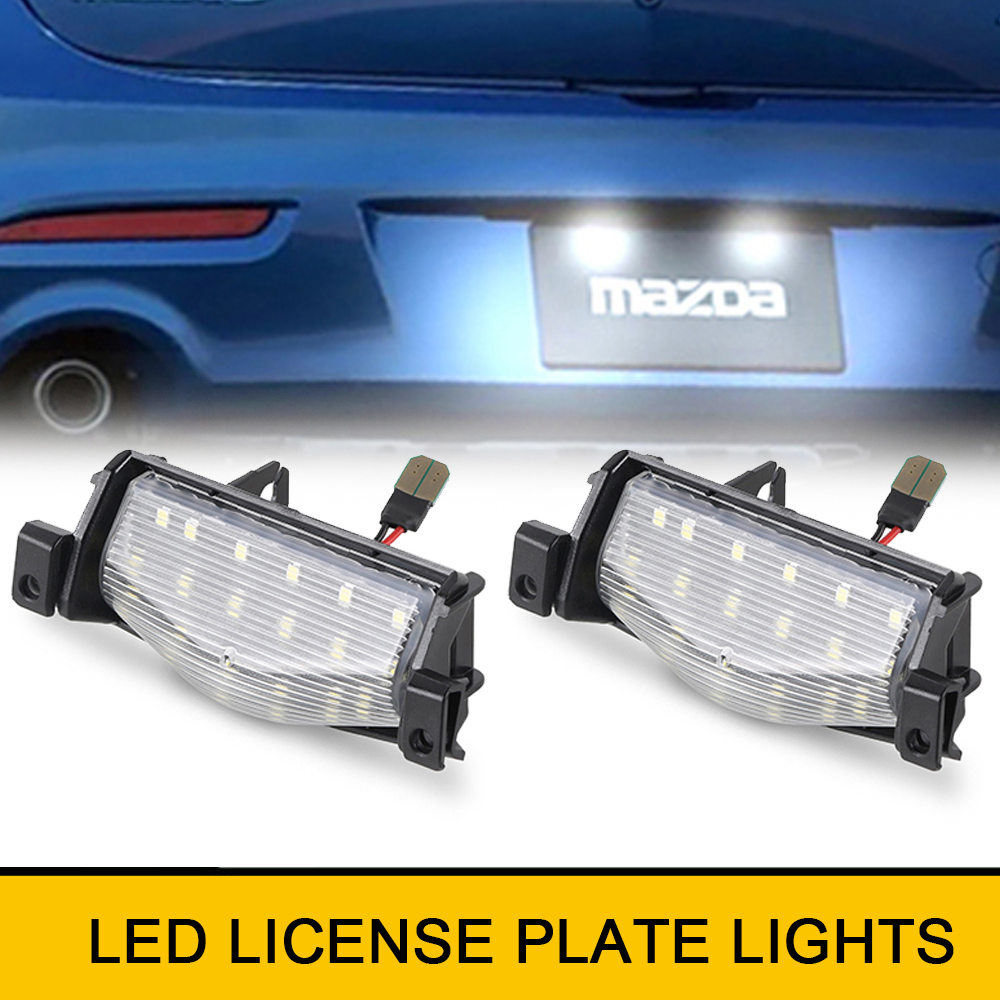 2x Canbus LED テールナンバーライセンスプレートライトマツダ 3 2009-2013 マツダ 2 2011-2013 オートアクセサリー