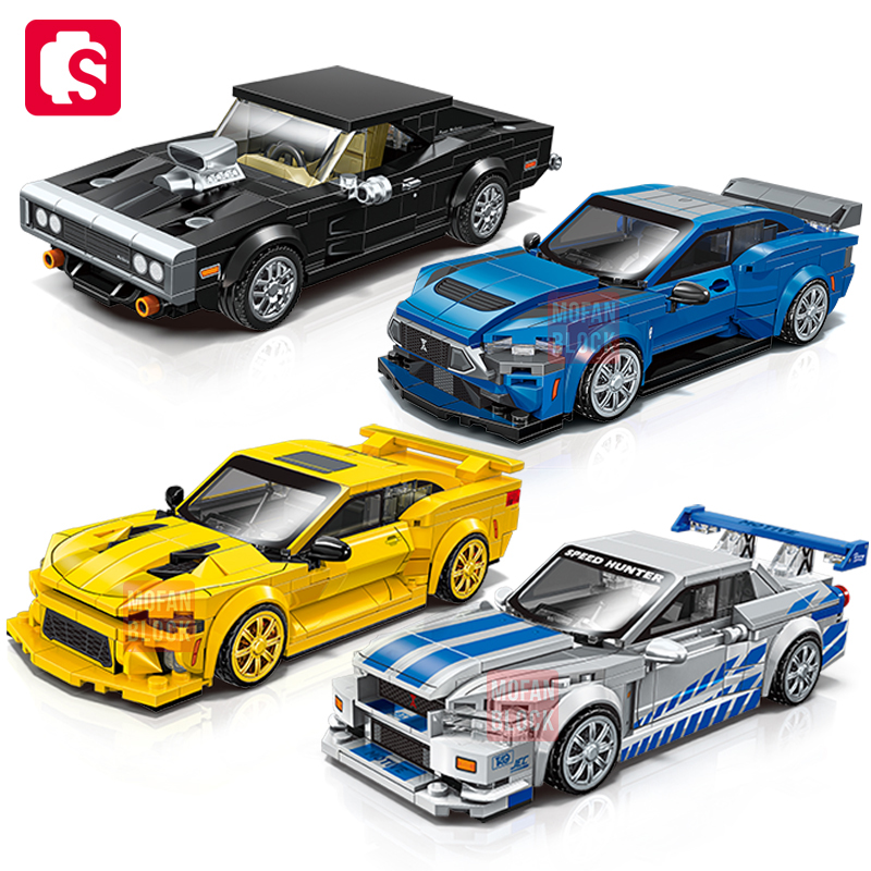 SEMBO BLOCK 市の有名なテクニカルスポーツカースーパーカーモデルアセンブリビルディングブロッククラシック車両シリーズレンガ男の子のおもちゃギフト