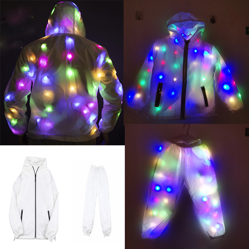 ステージパフォーマンス衣装電子ライトダンス衣装大人子供装飾 LED 服パンツ夜のために光る