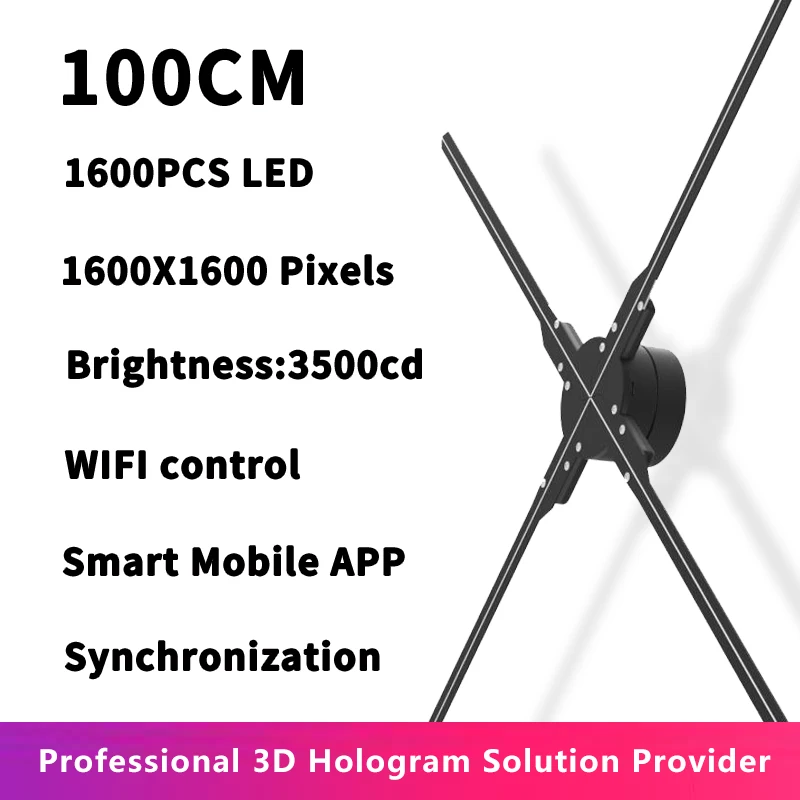 ACEVSN 3D ホログラムファン 100 センチメートル 1600 ピース LED/1024 ピース LED WIFI サポートビデオウォール同期イベントパーティー装飾用