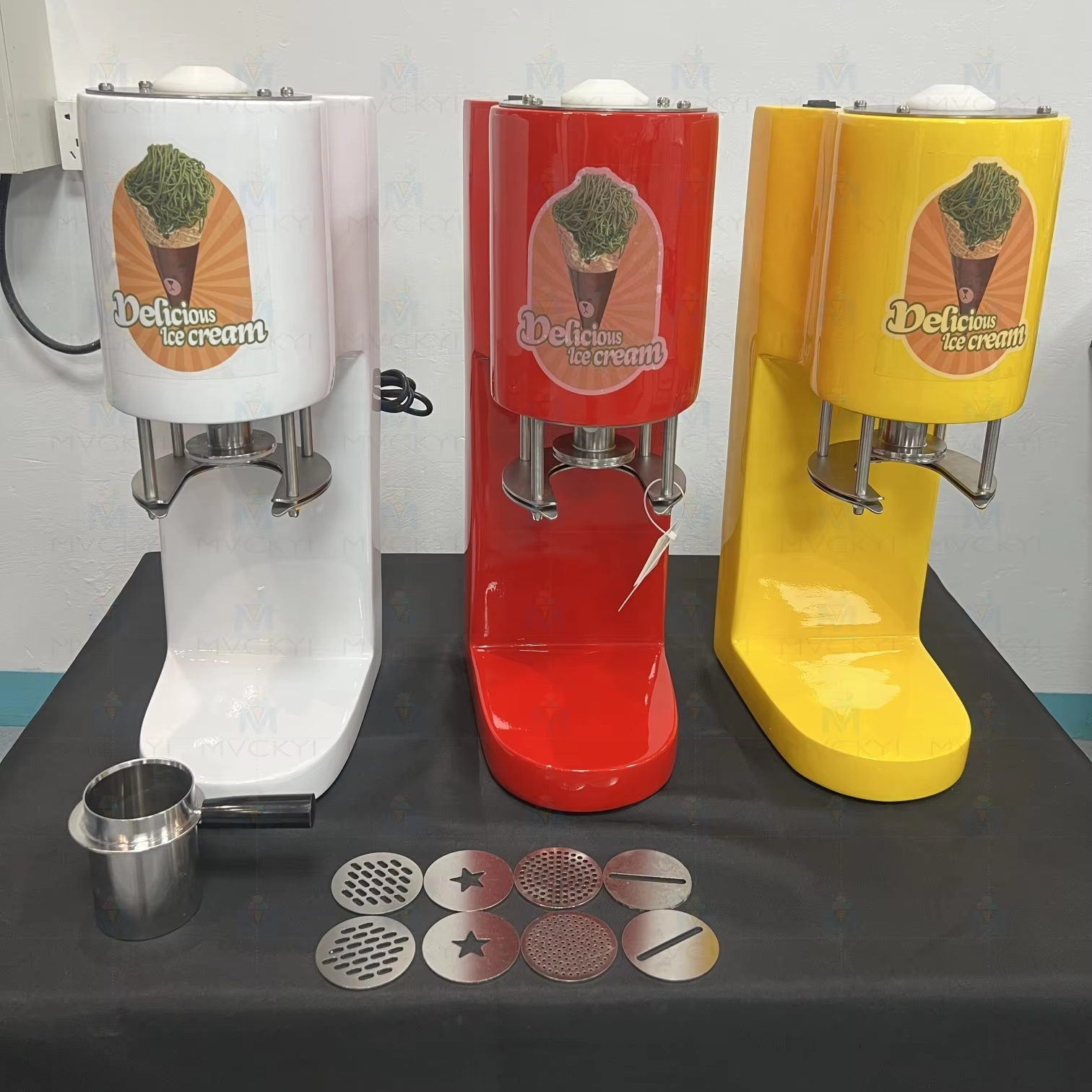 Mvckyi プリティプライス赤白黄商業電気アイスクリーム麺機スパゲッティジェラート製造装置メーカー