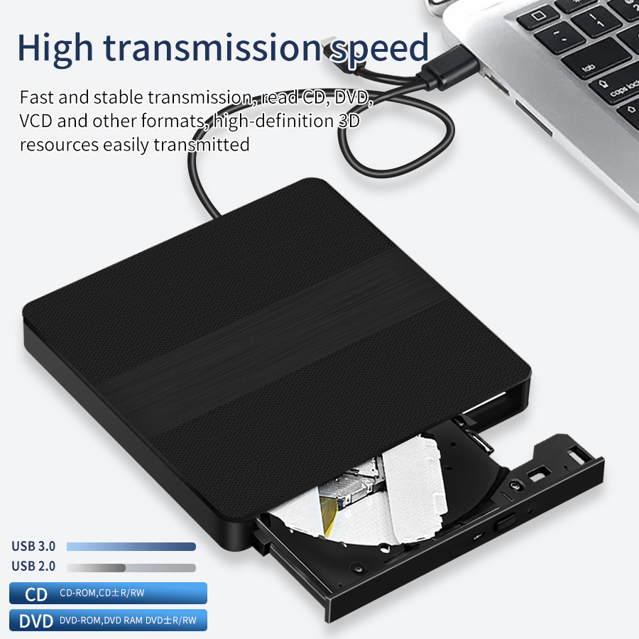 2 in 1 USB 3.0 タイプ C 外部 DVD RW CD ライタースリムドライブバーナーリーダープレーヤー光学ドライブラップトップ PC ポータブル DVD バーナー