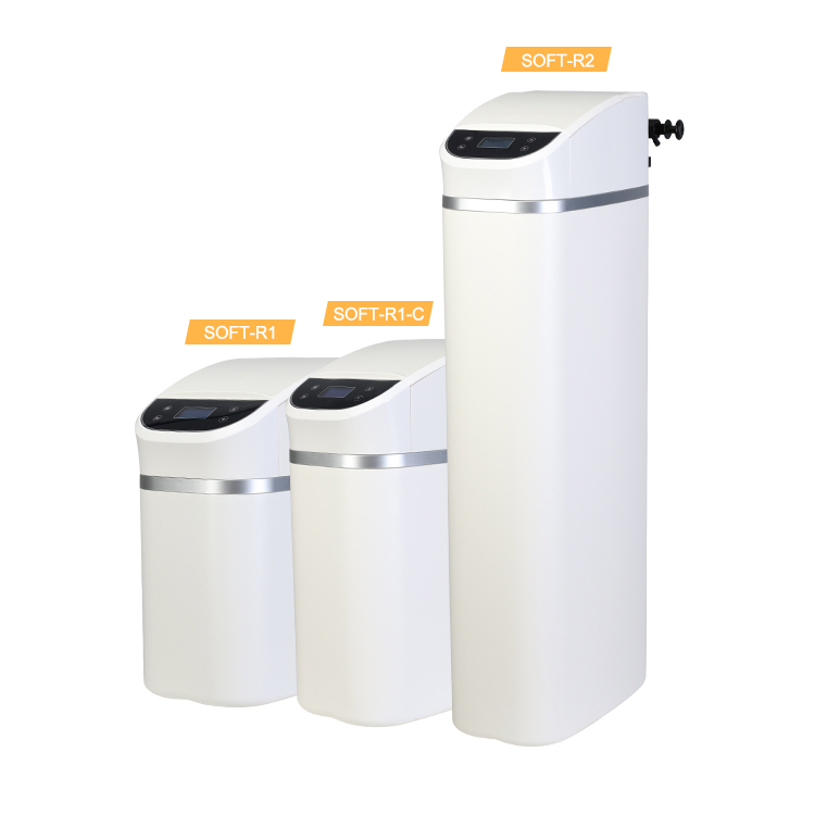 【SOFT-R1R1CR2】低価格小型軟水器 メータータイマー混合再生モデル タッチパネル付軟水器