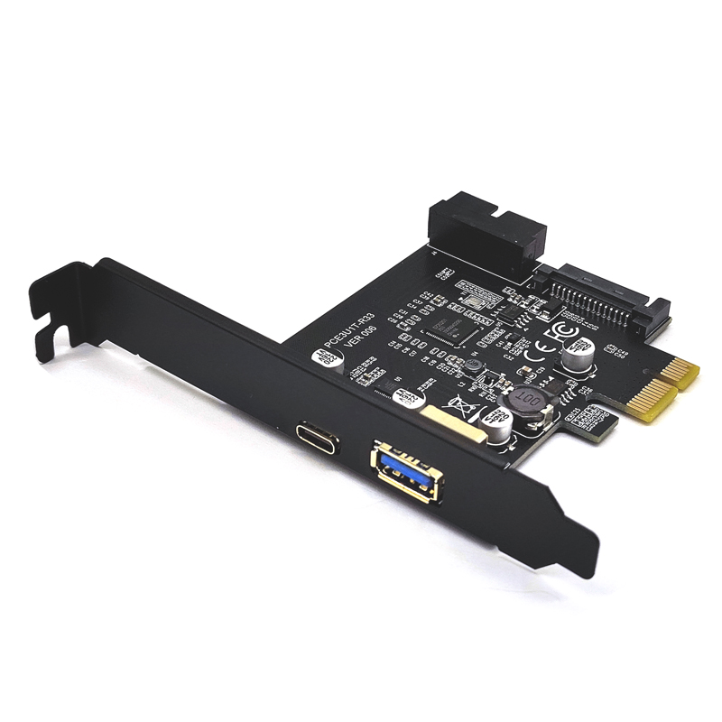 USB 3.1 PCI Expressカードアダプタ USB3.1 Type C 19ピン フロントUSB 3.0 PCI-Eコントローラ PCIE X1コンバータ拡張アドオンカード