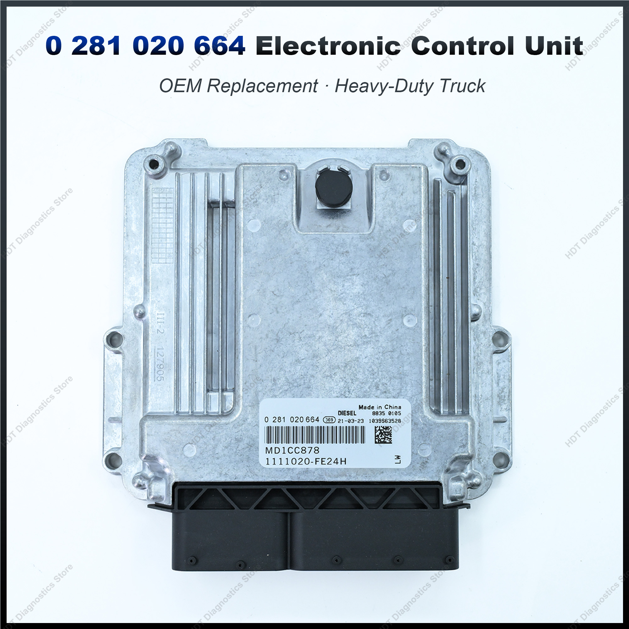 新しい 0 281 020 664 エンジンコントロールユニット ECU 高品質コンピュータボードモジュール ECM OE 111020-Fe24H – 24V ディーゼル OEM 交換