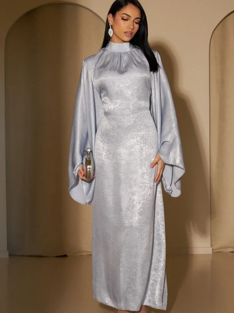 ラマダンサテンシマーアバヤ Damen ドバイ高級イスラムイスラム教徒カフタンドレスケバヤ Abayas 女性のためのローブ Musulmane ファム Vestidos