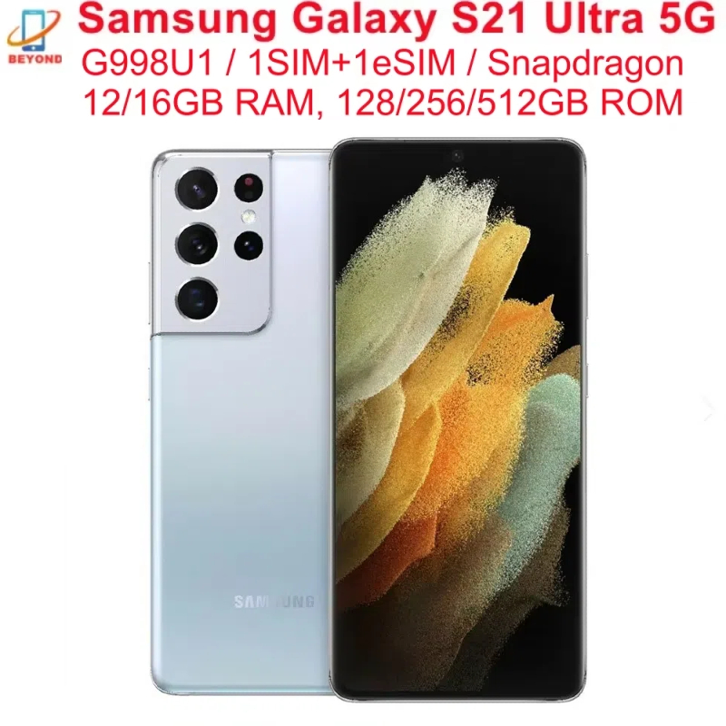 C Samsung Galaxy S21 Ultra 5G G998U 6.8インチ AMOLED RAM 12/16GB ROM 128/256/512GB Snapdragon NFC ロック解除済みのオリジナル Android 携帯電話