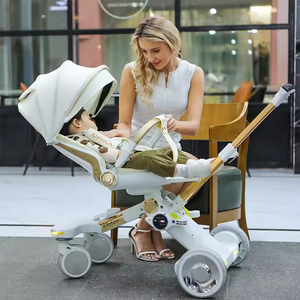 中国製の高級3in1電動ベビーカー（ヒーター付きマザーキャリッジ付き）、リモコン付きトレイを備えたハイエンド多機能ベビーカーの卸売。