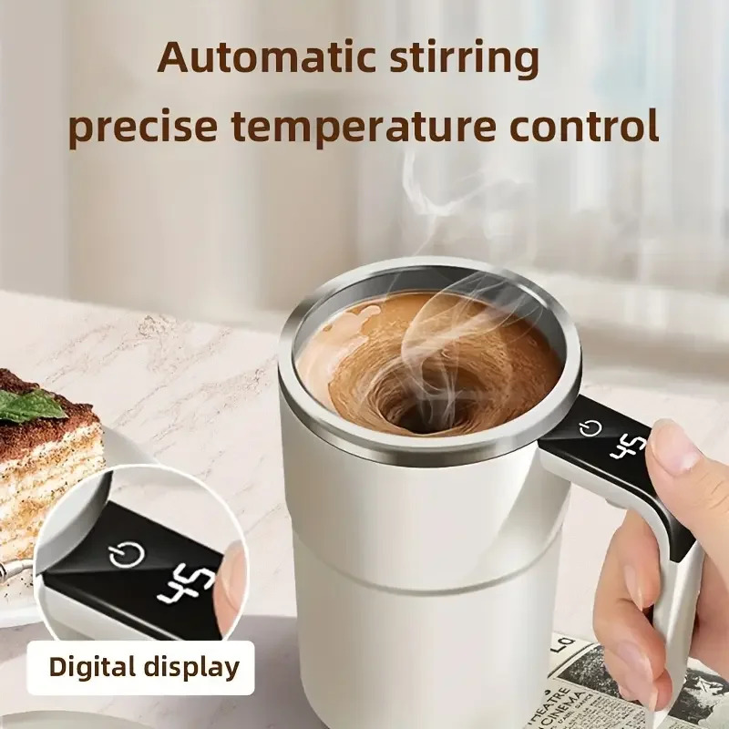 380 ミリリットル電気コーヒーセルフミキシングマグ IP67 防水コーヒー撹拌マグ USB 充電デジタルディスプレイ自動磁気カップ
