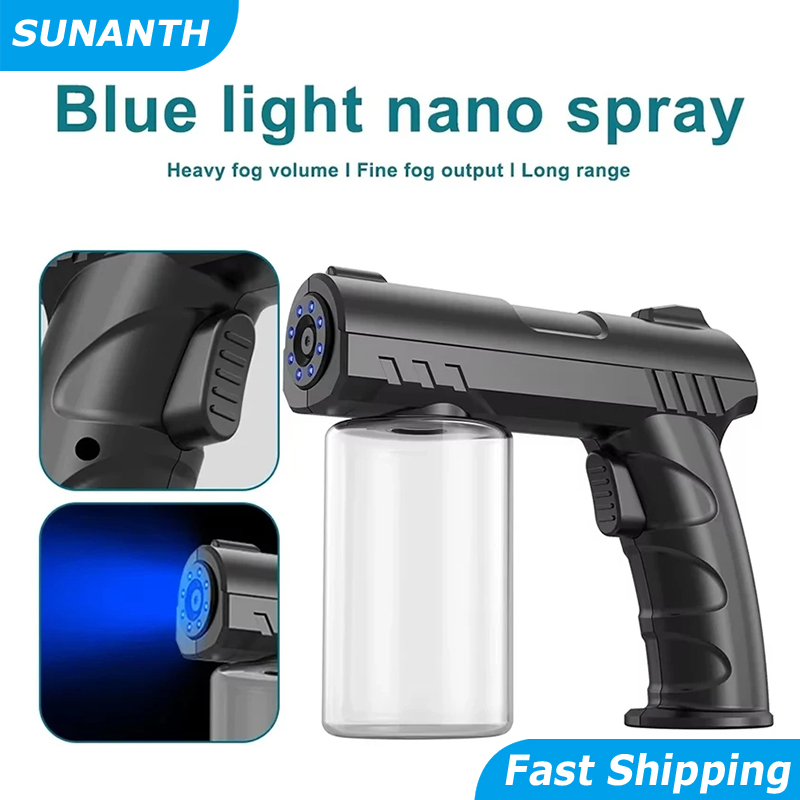 理髪噴霧器ボトル 280 ミリリットルスチームスプレー噴霧器ボトルハンドヘルド USB ナノ青色光電気家庭用スプレー消毒銃