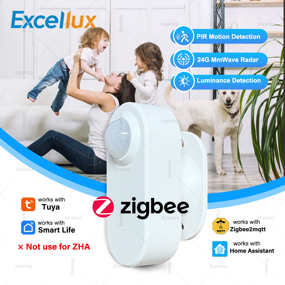 スマート Zigbee 人間存在検出器 24 グラムミリ波レーダー PIR、光検出、スマート PIR モーションセンサー Tuya Smartlife Zigbee2mqtt