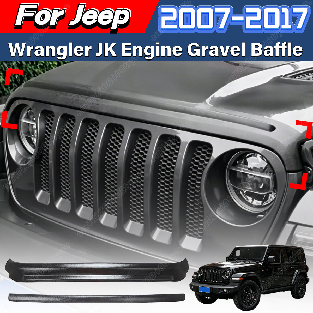 ジープラングラー JK 2007 2008 2009 2010 2011 2012 2013 2014 2015 2016 2017 車のフロントバンパー砂岩フードカバー昆虫シールド