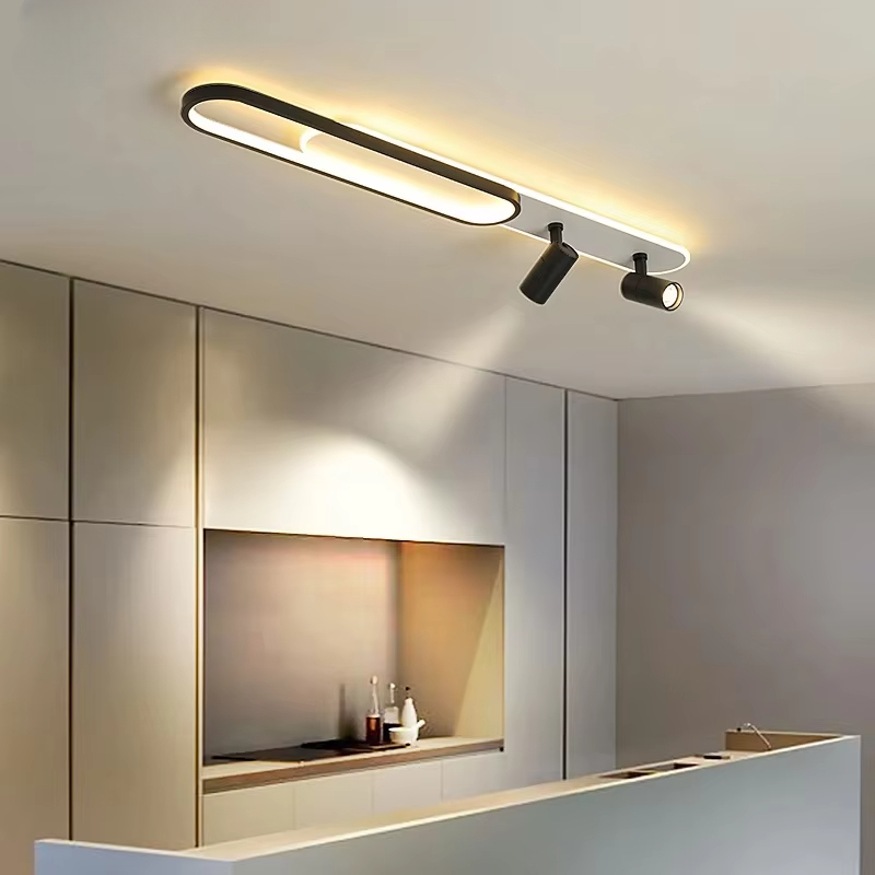 ミニマリスト LED シーリングライトロングストリップダイニングルームトラックスポットライト寝室ホール廊下ランプロビー照明用