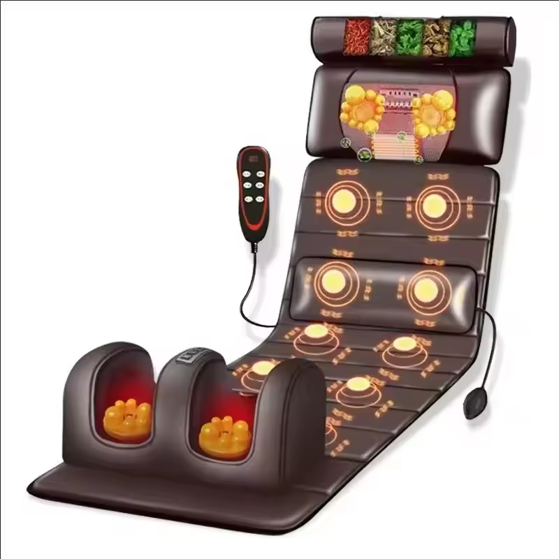電気マッサージマットレス振動加熱マッサージクッション首後ろ足全身痛みストレスリリーフボディリラックス