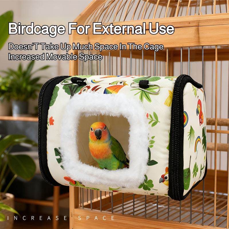鳥用の柔らかいふわふわの吊り下げ巣ハウス オウム、オカメインコ、小型ペット用の暖かい冬のシェルター 洗える鳥かごアクセサリー